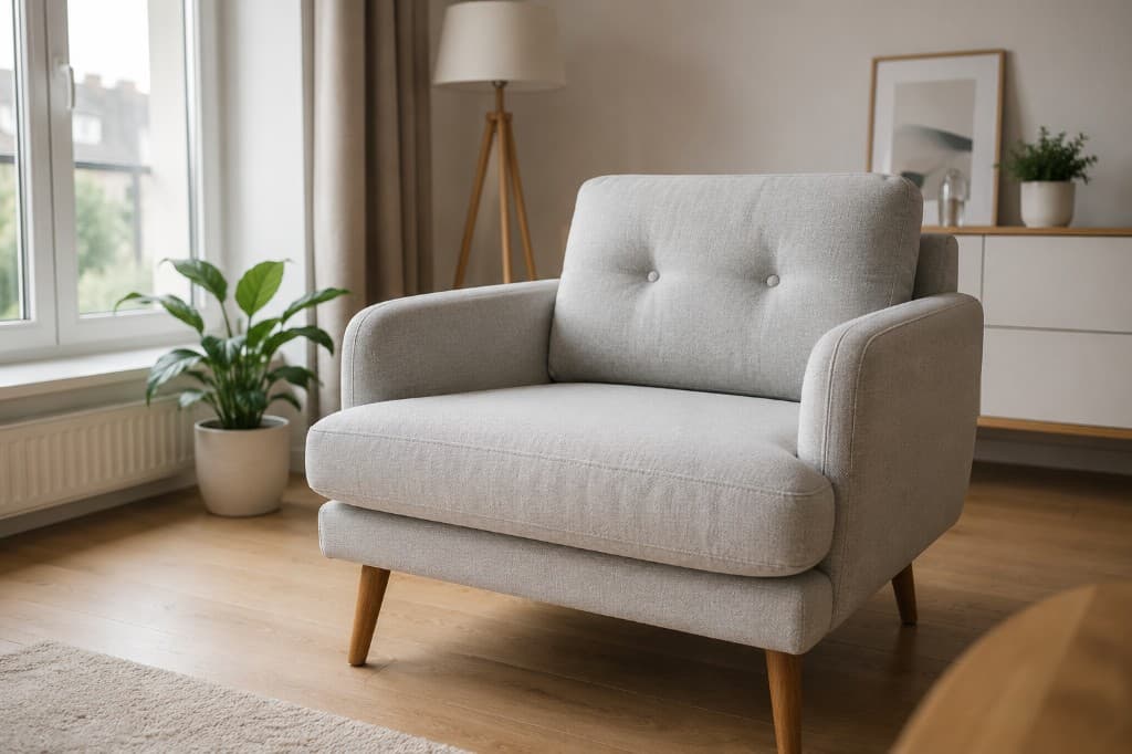 Clean armchair after professional cleaning